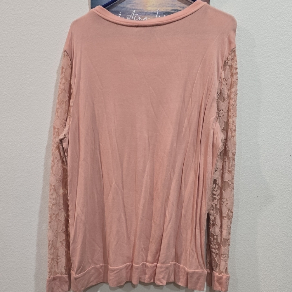 Adrianna Papell Blush Lace Floral Blouse - Picture 7 of 7